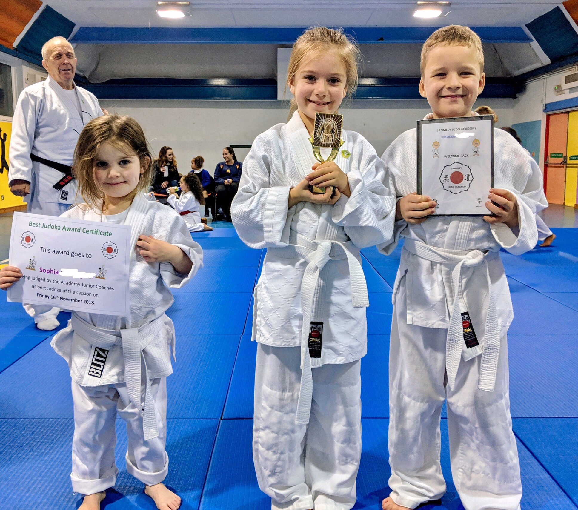 Bromley Judo Academy's trophy and certificate winners